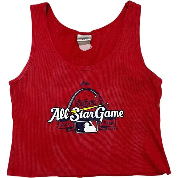 St. Louis All-Star Game 2009 Red Cut Crop Tank Top - Picture 1 of 3